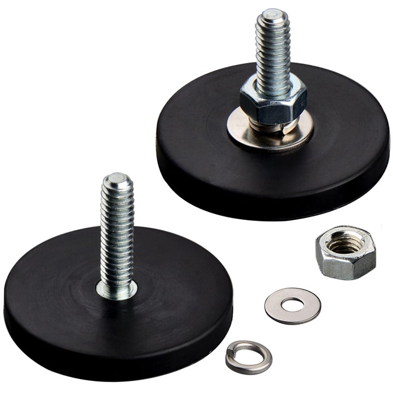 MUTUACTOR 24lbs 4PCS Anti-Slip Neodymium Rubber Coated Magnet with 1/4-20 Male Threaded - Image 1